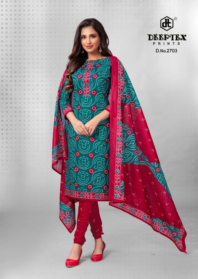Deeptex Classic Chunaris 27 Casual Daily Wear Printed Cotton Dreess Material Collection